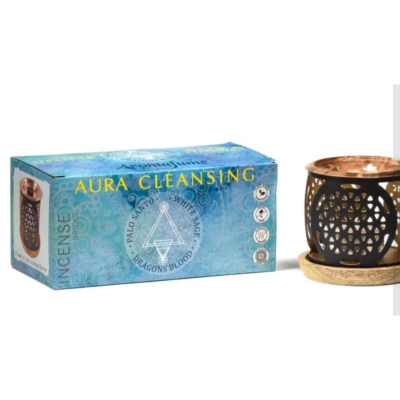 Set aromafume "nettoyant d'aura"(bruleur + encens)