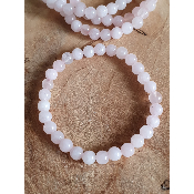 Bracelet sur fil elastique quartz rose en perles de 6mm