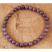 lepidolite perles de 6 mm sur fil élastique 