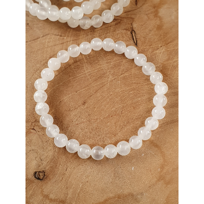 Bracelet selenite perles de 6mm