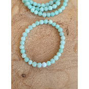 Bracelet aigue marine perles 6mm 