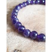 Bracelet sur fil élastique d'améthyste en 6mm