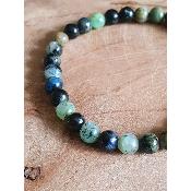 Bracelet  chrysocolle sur fil élastique et perles de 6mm