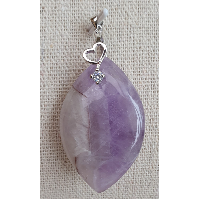 pendentif améthyste sur bélière argent