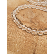 Bracelet sur fil  cristal de roche en 6mm