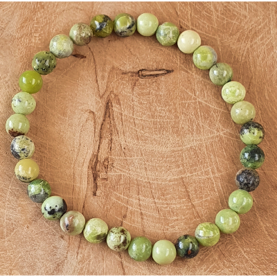 Bracelet en 6mm chrysoprase citron