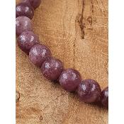 lepidolite perles de 6 mm sur fil élastique 