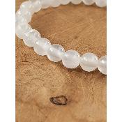 Bracelet selenite perles de 6mm