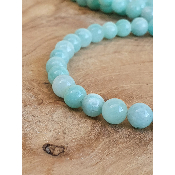 Bracelet aigue marine perles 6mm 